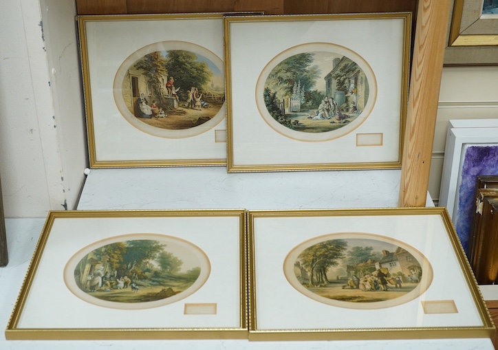 A set of four chromolithographs, including ‘The Showman’ and ‘The Burning Glass’, Le Blond & Co. London, each 15.5 x 19cm. Condition - fair, some minor discolouration